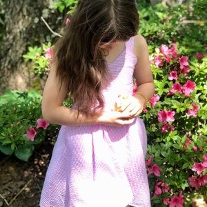 Pink seersucker dress